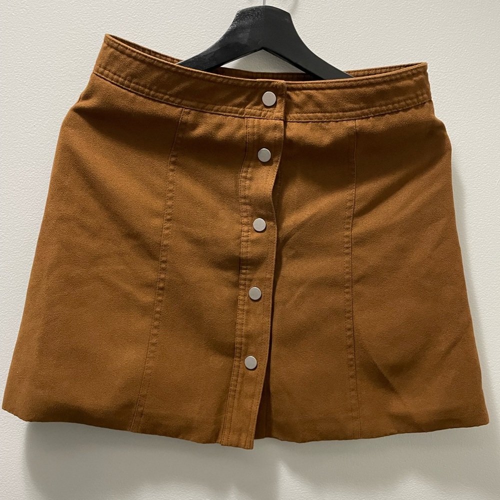 H&M Brown A-Line Mini Skirt